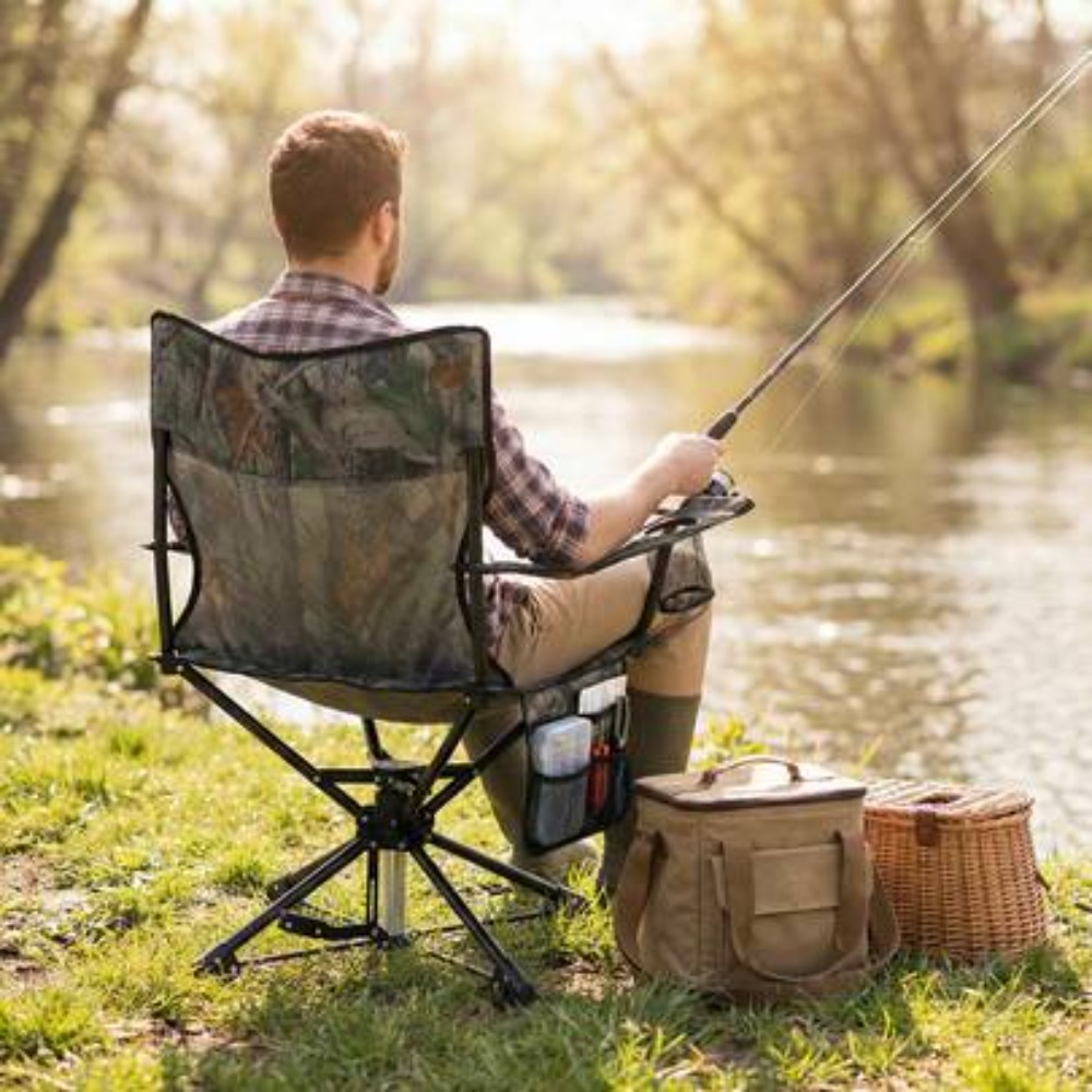 Hunting And Fishing Outdoor Chairs - 360 Derece Dönen Avcılık Sandalyesi, Dolgulu