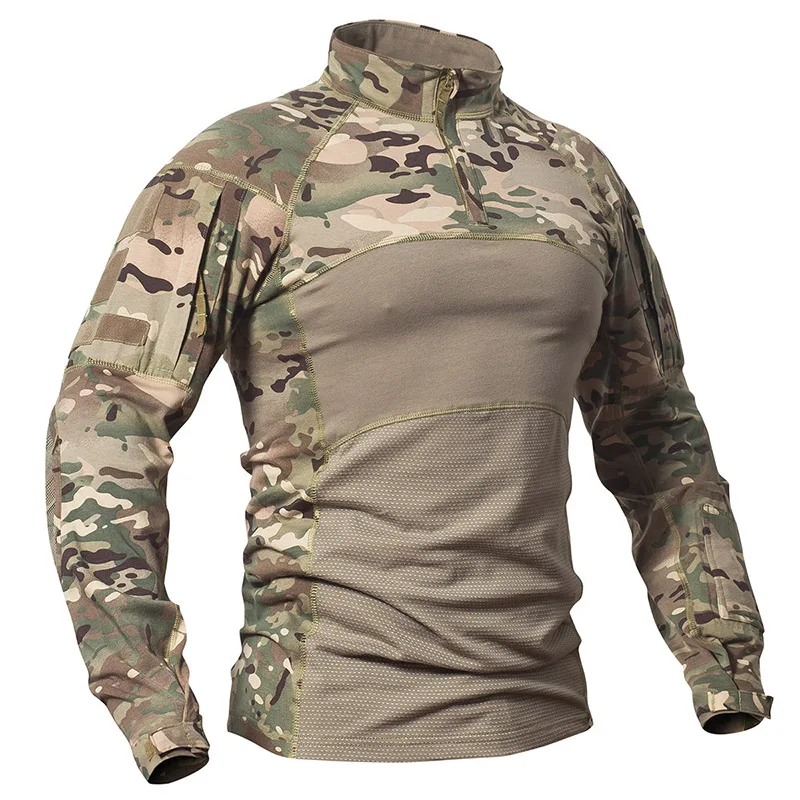 Hunting Outdoor Clothing - Erkek Kamuflaj Avcılık Savaş T Gömlek