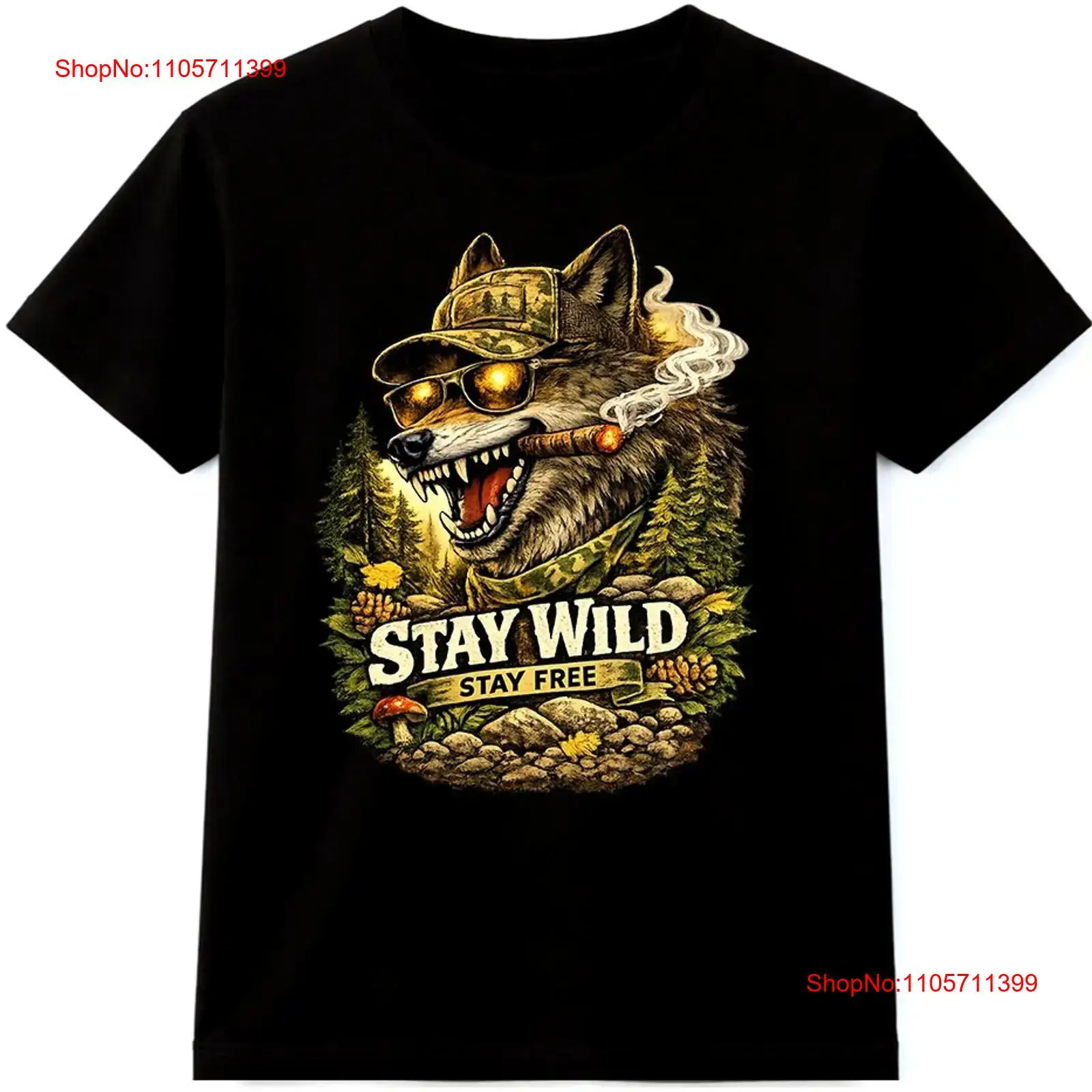 Wildman Hunting & Outdoor - Kurt Tişörtü Vahşi Kalın Ücretsiz Açık