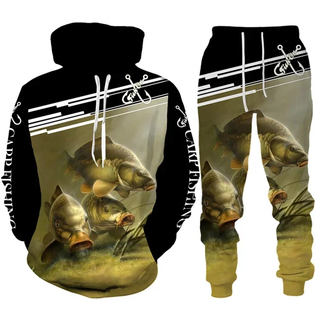 Outdoor Hunting Pants Women - Yenilik 3D balık baskılı erkek kadın