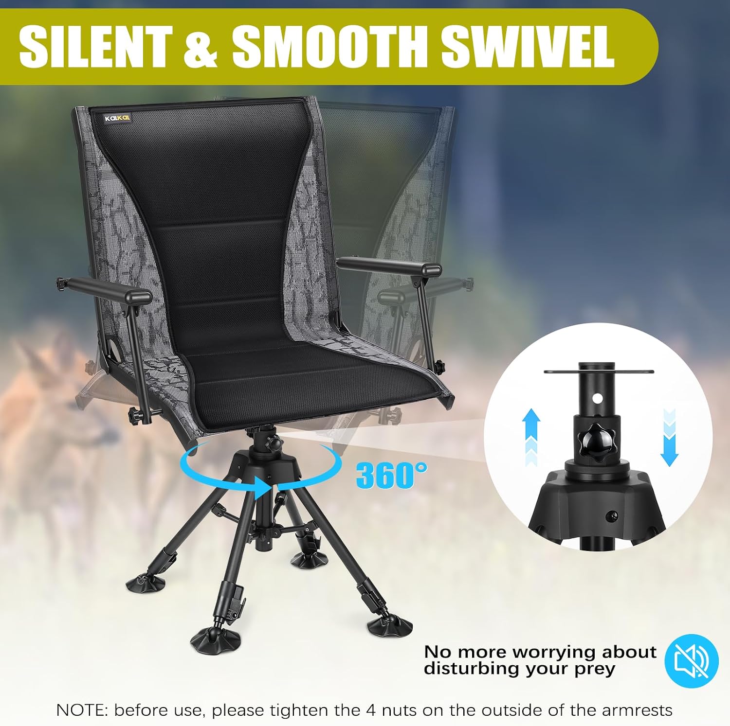 Döner Av Koltuğu Sessiz 360 De - Hunting And Fishing Outdoor Chairs incelemesi ve fiyatı
