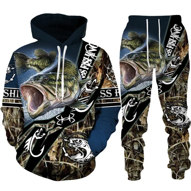 Yenilik 3D balık baskılı erkek - Outdoor Hunting Pants Women incelemesi ve fiyatı