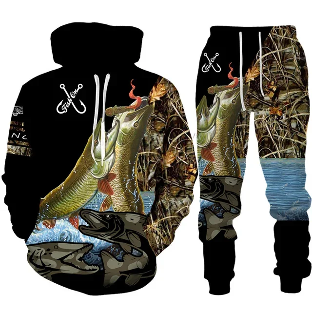 Yenilik 3D balık baskılı erkek - Outdoor Hunting Pants Women incelemesi ve fiyatı